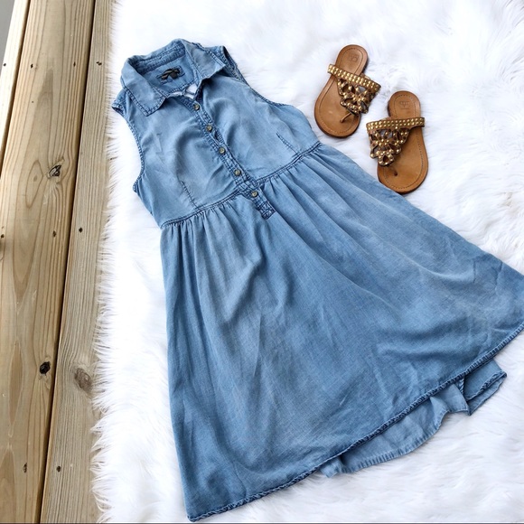 Vans Dresses & Skirts - Vans ~ Mini Denim Sleeveless Button Dress